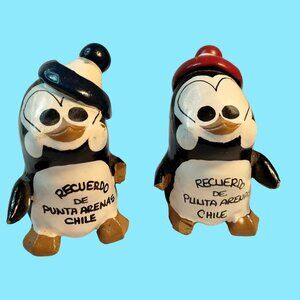 Punta Arenas Chile Penguins Souvenir Lot 2 Vintage Shabby Distressed
